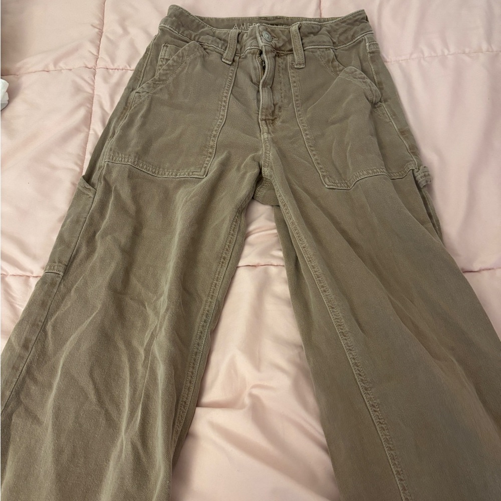 American Eagle Outfitters Tan Wide Leg Pants
